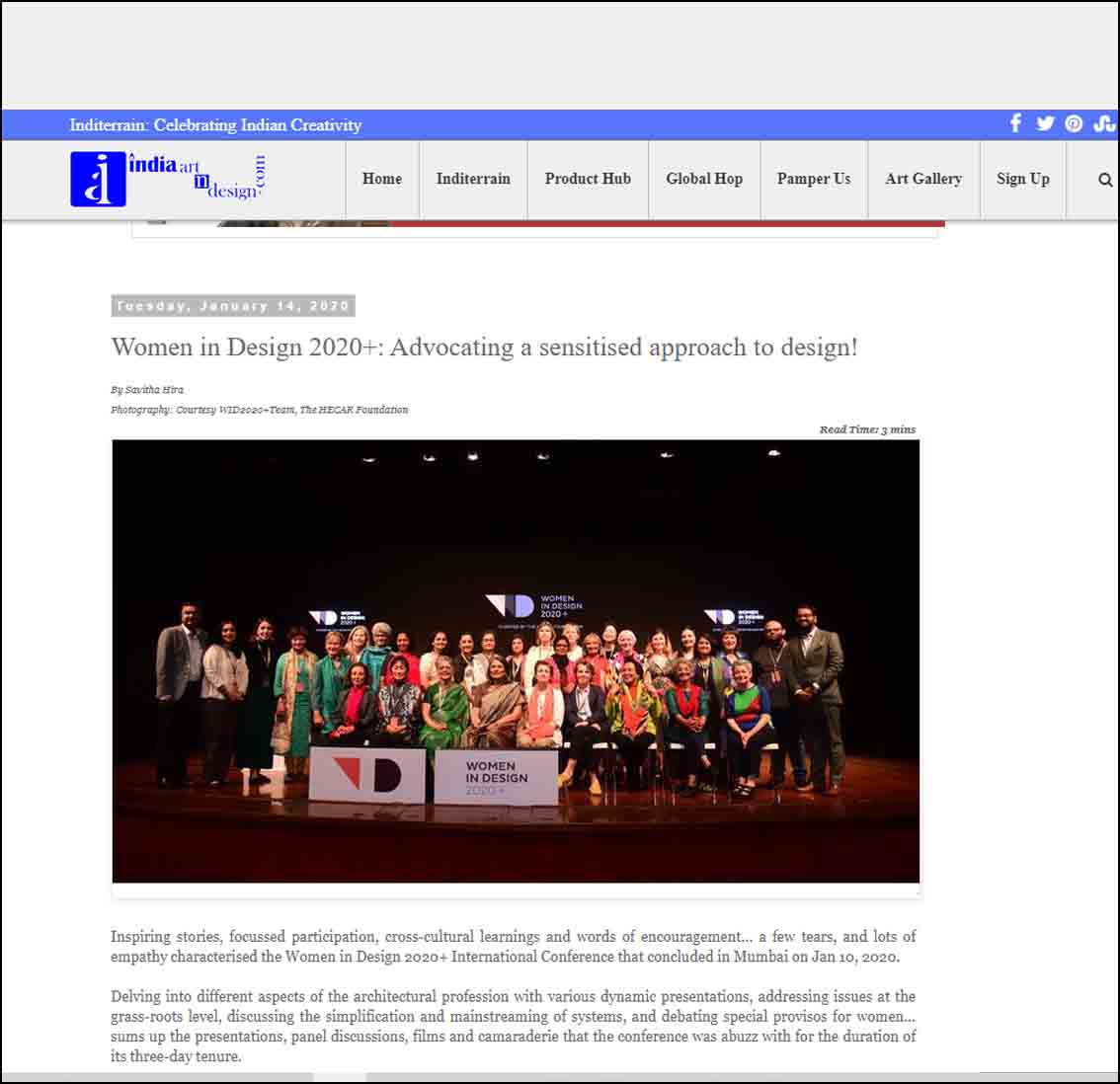 Women in design 2020+ Advocating a sensitised approach to design!, India art n design - January 2020